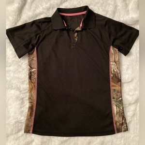 Gamehide…No size… Black and Camouflage Polo shirt.